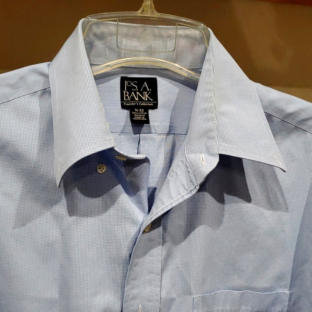 Jos A Banks Men's Long Sleeve Button-down Dress Shirt Size 16 - 33
